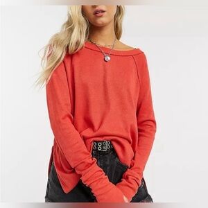 Free People/We the Free Snowy Women’s Thermal, Size Large, Red